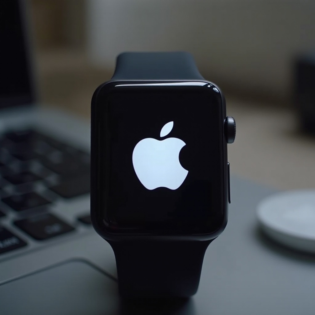 Apple Watch toont Apple-logo