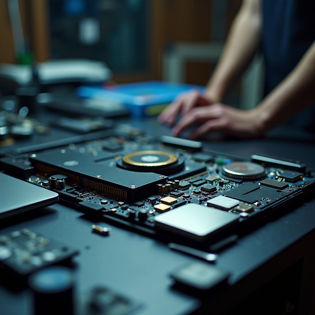 laptop pękający na pół