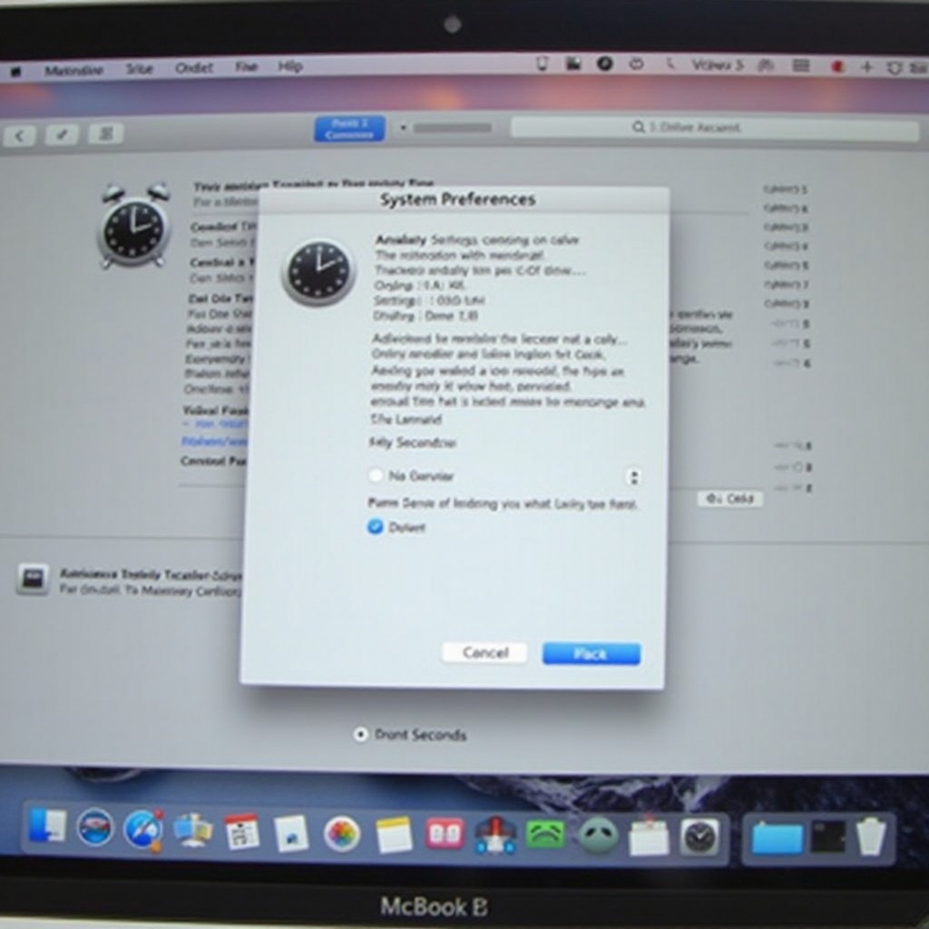 how to make macbook time show seconds